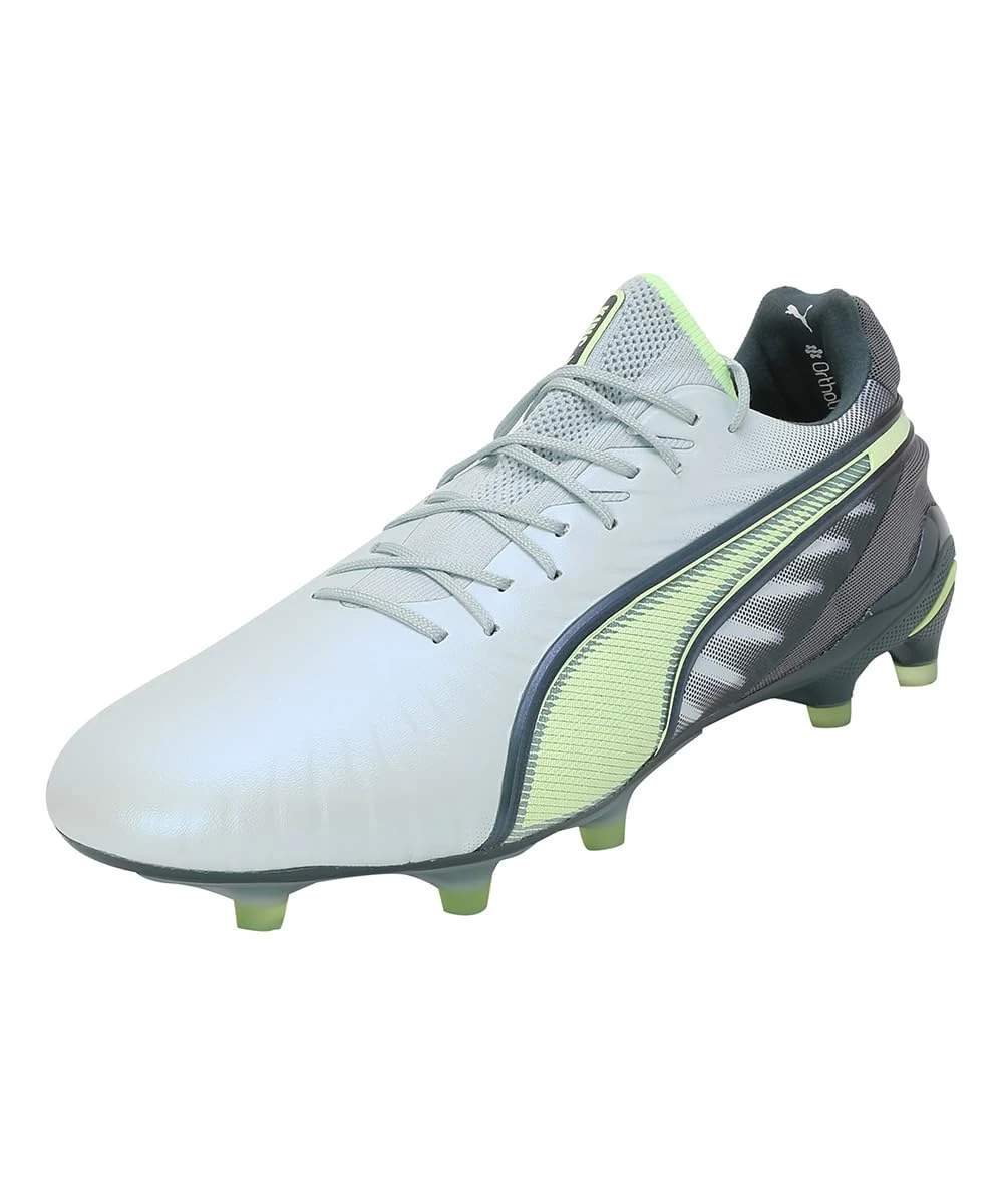 Puma Mens King Ultimate Launch Firm Ground Football Boots Grey/Yellow 9