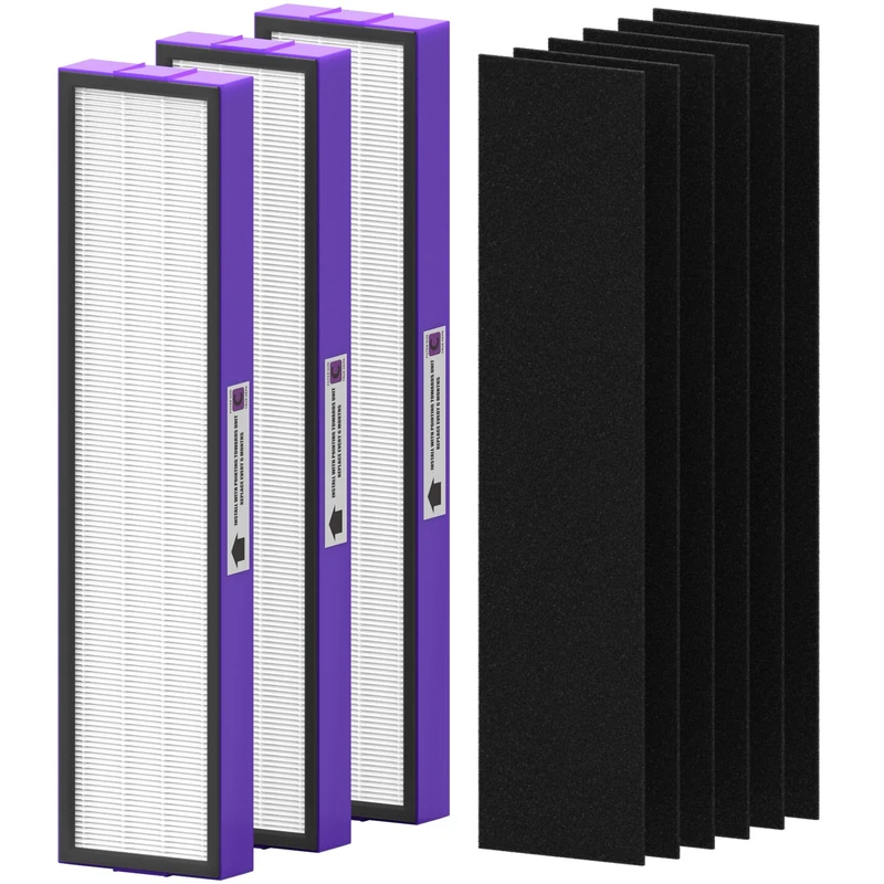 FLT5250PT HEPA Filter Compatible with Guardian Air Purifier Replacement Filter C, 3 HEPA with 6 Carbon Pre Filters for AC5250PT AC5000E AC5300B AC5350W AC5350B CDAP5500 and More