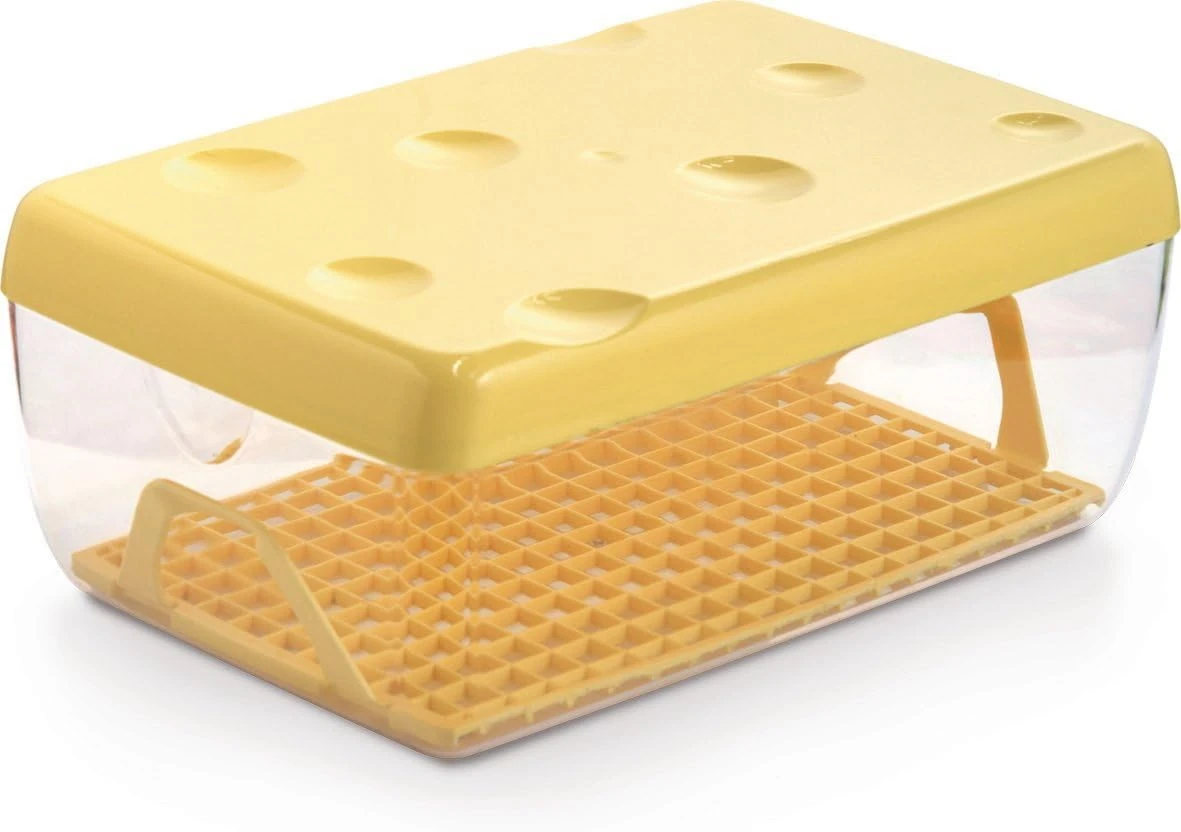 Snips Cheese Saver 3 LT, Cheese Container For Fridge, Cheese Box With Grid 24.5x16.5x10.5 Cm, Yellow Colour, Made In Italy, Bpa Free