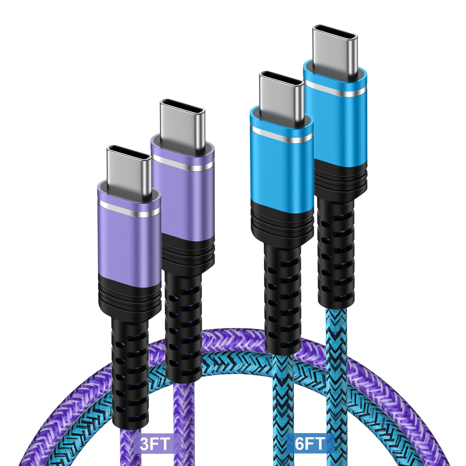 USB C to C Fast Charger Cable, [3FT+6FT] 60W Type C Phone Charger Cable Fast Charging Lead for Samsung Galaxy S24 Ultra S23 S22 S21 FE S20 A14 5G A15 A34 A54 A55, iPhone 15 Plus Pro Max, MacBook Pro