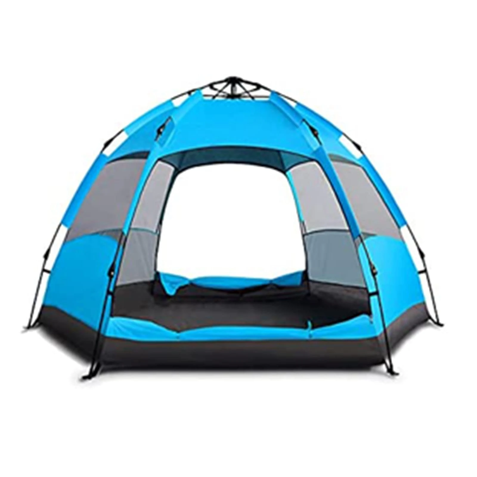 Aioneer 4 Person Pop Up Tents for Camping Automatic Instant Tent Outdoor Rainproof Hexagonal Portable Light-Weight Large Tents Travel Hiking Beach Quick-Opening Family Tent Orange- 5-8 People