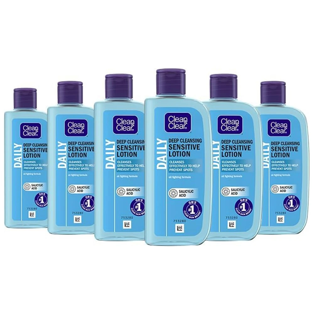 Clean & Clear Deep Cleansing Lotion for Sensitive Skin 200ml (Pack of 6)