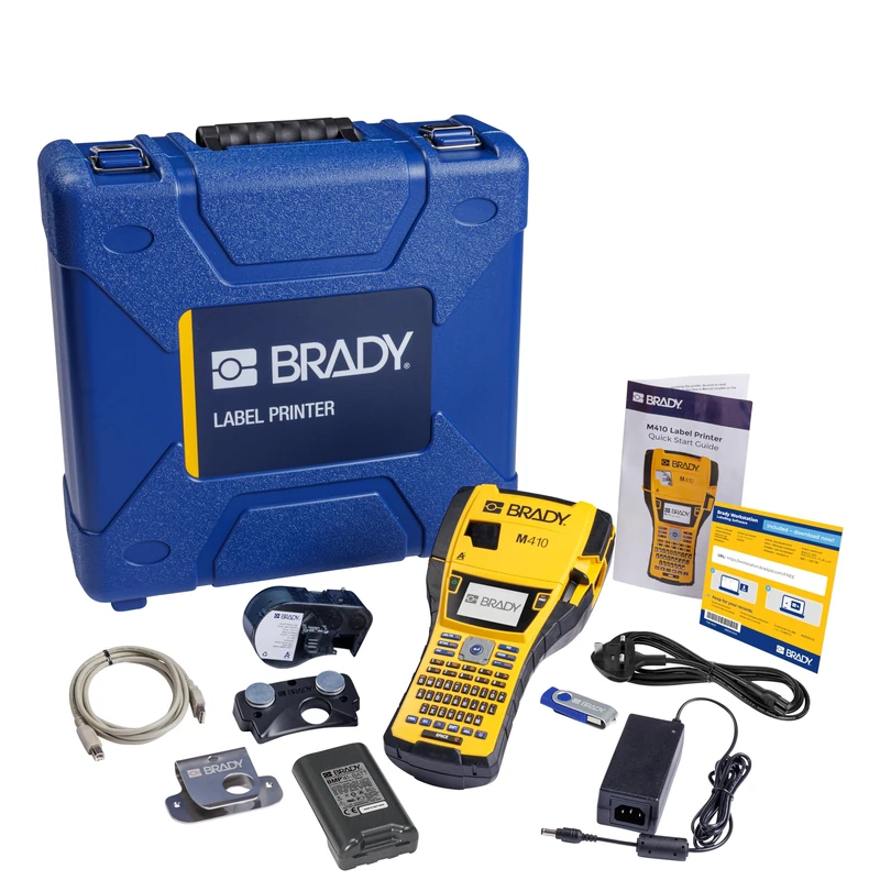 Brady M410 Portable Label Printer Kit - Labeling Device and Industrial Labeling Machine for Labels in Demanding Environments - Including Case, Power Cable EU and 1 Label Cartridge - Replaces BMP41