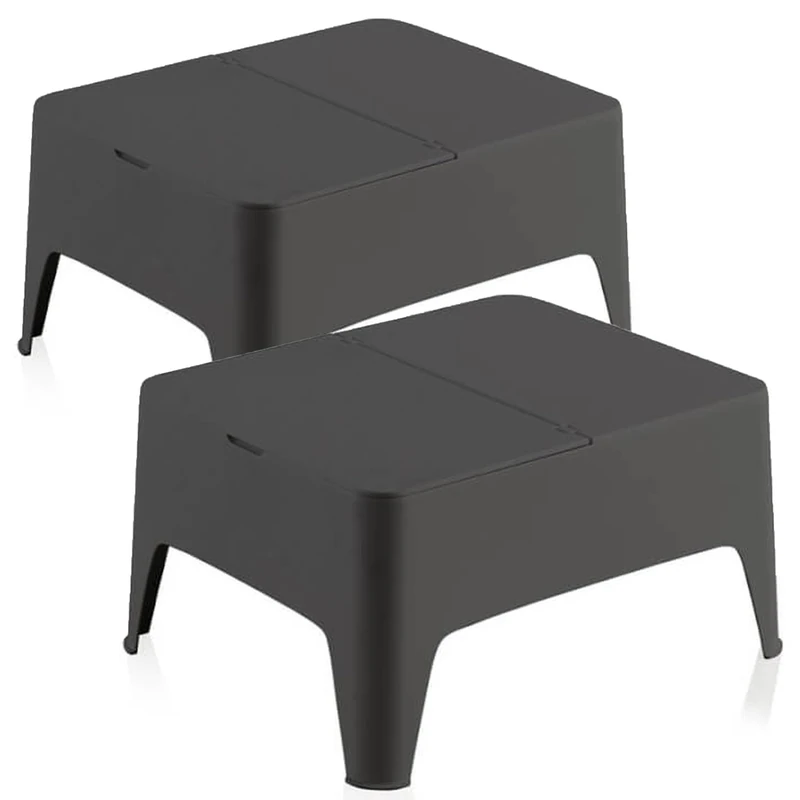 Shaf Set of 2 Alaska Garden Side Tables, Anthracite