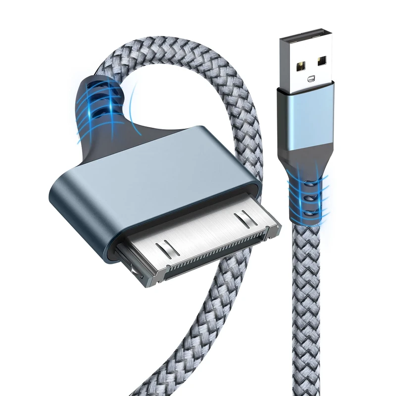 6.6FT USB to 30-Pin Charging Cable,Charger Cable for iPhone 4,USB Fast Charging & Sync Data Cable Braided Compatible with iPhone 4 4s,iPhone 3G 3GS,iPad 1 2 3 iPod Touch 4 3 2 1,iPod Classic 3 2 1