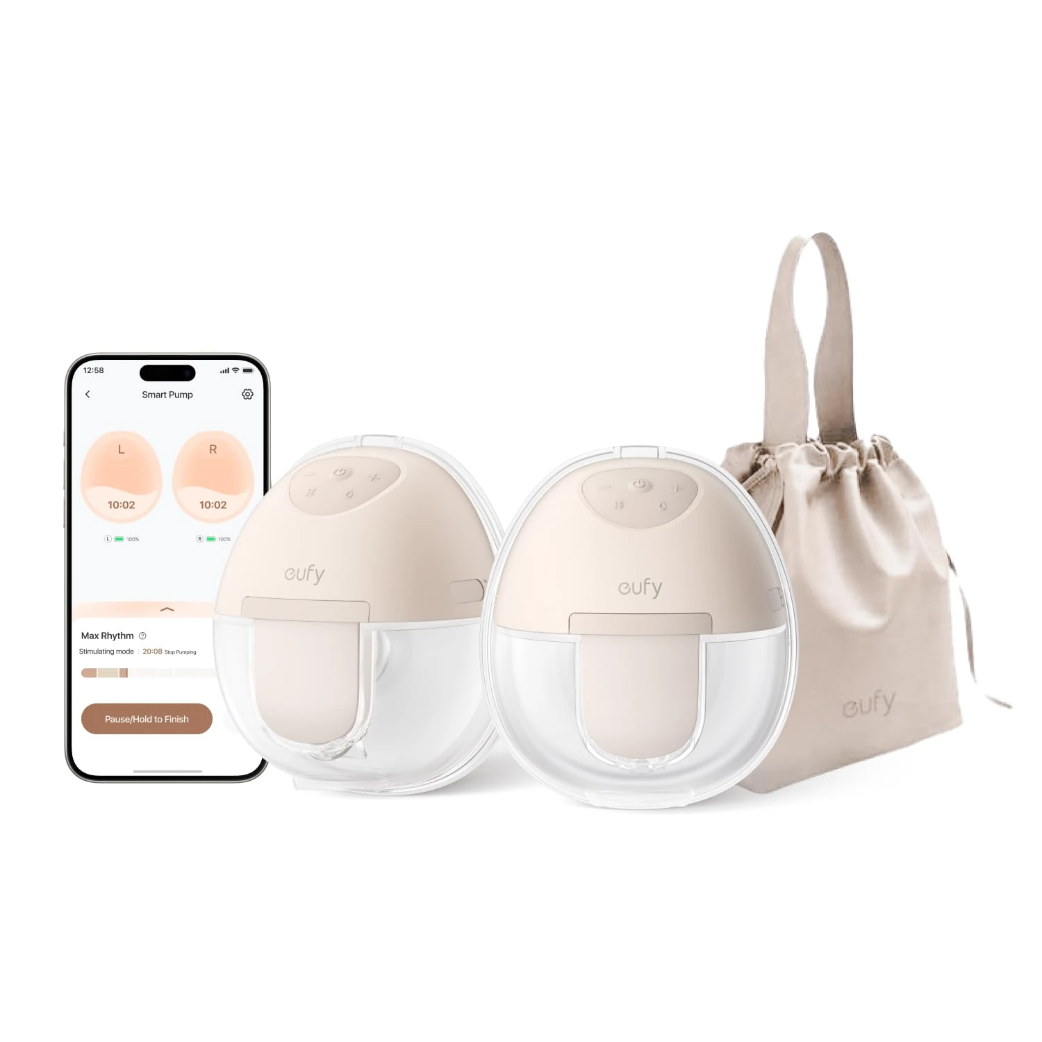 eufy Security Wearable Breast Pump E10 Electric Hands-Free Breast Pump with App-Controlled Smart Rhythm Hospital-Grade Suction Portable Design Leak-Proof and Ultra-Quiet Performance