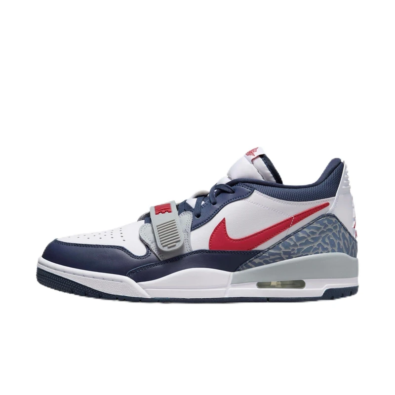 NIKE Mens Air Jordan Legacy 312 Low Sneaker, White Varsity Red Midnight Navy, 10 UK