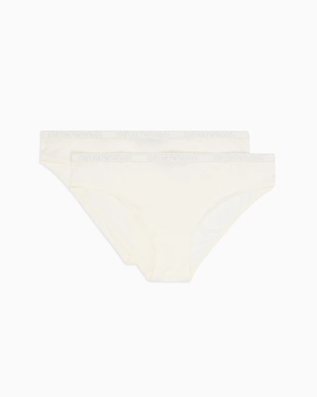 Emporio Armani Woman Essential Studs 2-Pack Brief White S - Image 1