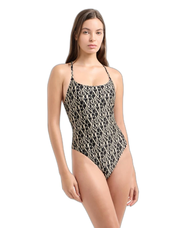 EMPORIO ARMANI Woman Logomania One Piece Swimsuit Black S