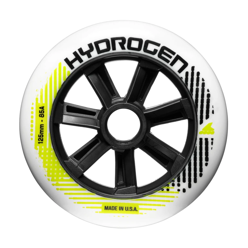 Rollerblade HYDROGEN 125/85A (6PCS), Inline Skate Wheels, White, 125 mm/85A, Adults Unisex