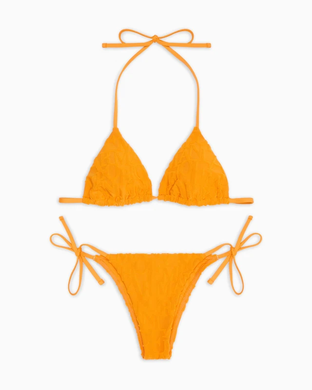 Emporio Armani Woman 3D Bold Logo Triangle Bikini Orange XS