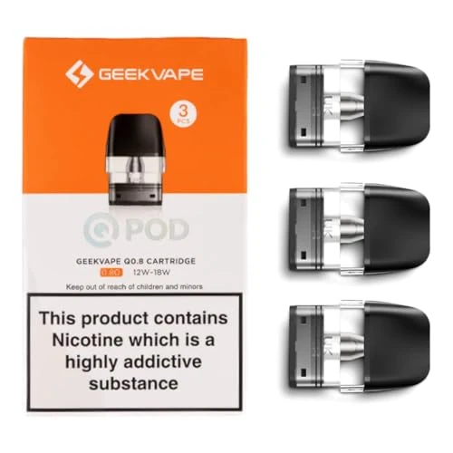 Geekvape Q Pods (0.8) - 3 Pack Geekvape Sonder Vape Replacement Pods - No Nicotine