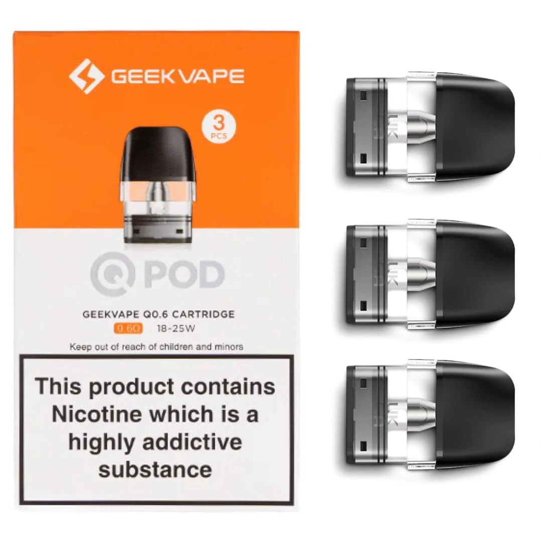 Geekvape Q Pods (0.6) - 3 Pack Geekvape Sonder Vape Replacement Pods - No Nicotine