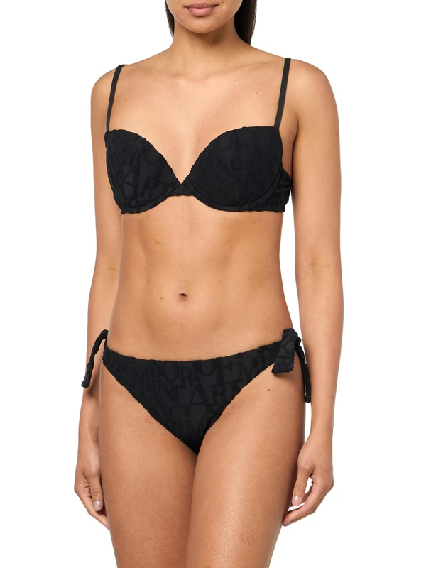 Emporio Armani Woman 3D Bold Logo Triangle Bikini Black XS
