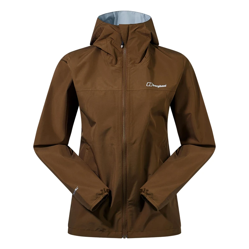 Berghaus Women's Deluge Pro Shell Rain Jacket | Durable | Breathable Coat, Bark, 10