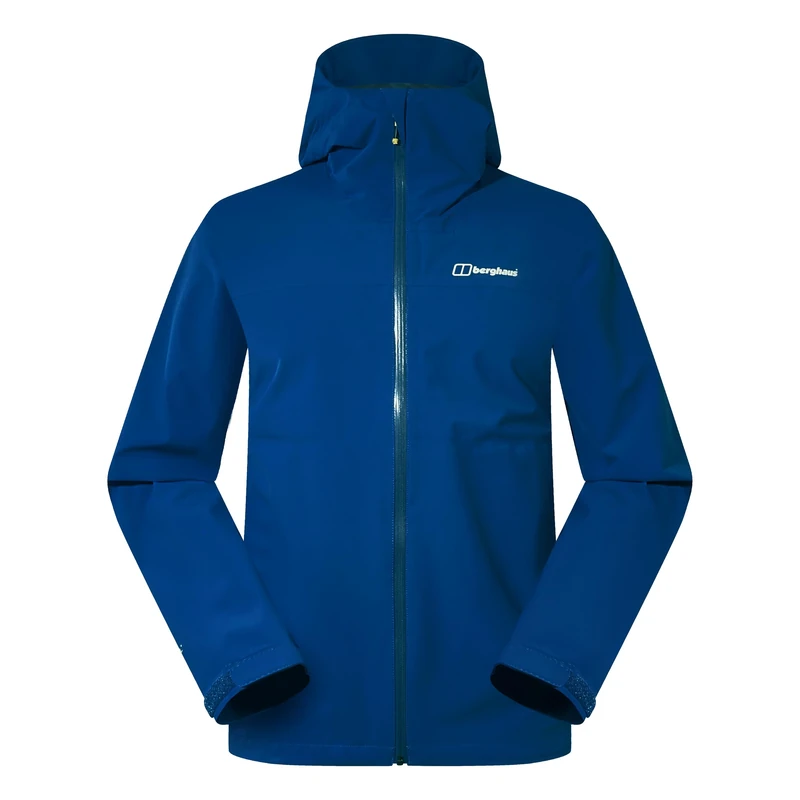 Berghaus Men's Arnaby Lightweight Stretch Waterproof Hooded Jacket | Breathable | Lightweight Rain Coat, Electric Cobalt