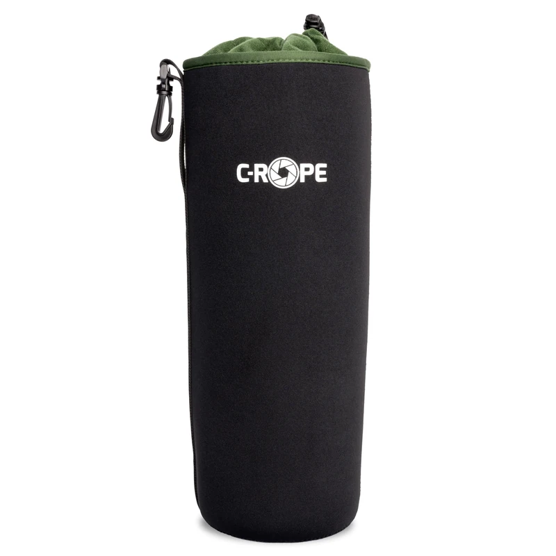 C-Rope Neoprene Lens Pouch with Fleece Lining, Lens Case for Lenses and Camera Accessories, Black, S, Backpack - Image 1