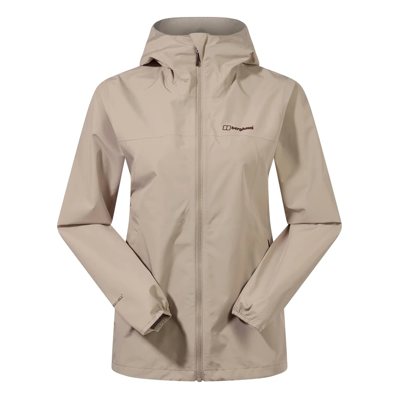 Berghaus Women's Deluge Pro Shell Rain Jacket | Durable | Breathable Coat, Taupe, 14