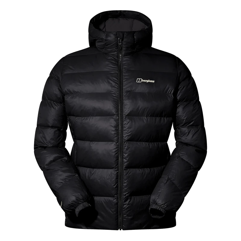 Berghaus Men's Ewden Insulated Extra Warmth Big Baffle Winter Padded Jacket | Hydroloft Insulation | Adjustable, Black/Black, M