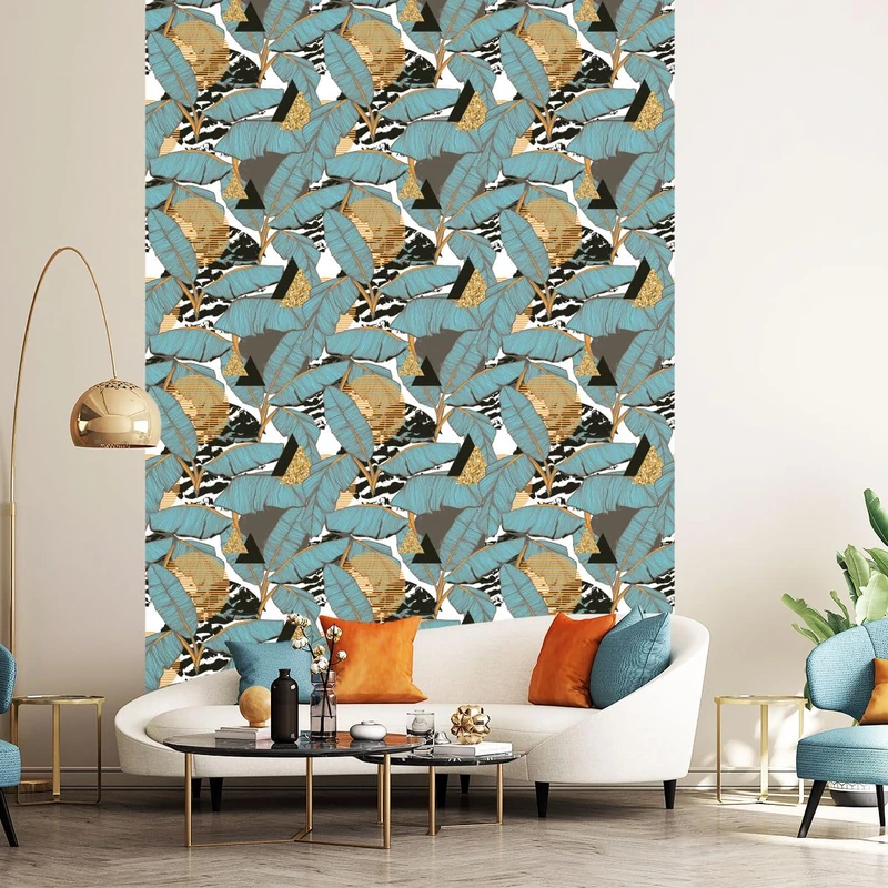 Ambiance Sticker Non-Woven Wallpaper Pre-Glued Tropical Banana Leaves Decorative Adhesive – 1 Roll H300 x W60 cm