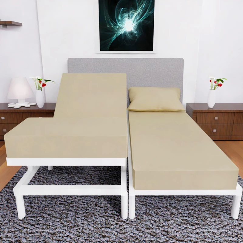 Royal Bliss 1900 Split King Sheets Set - 5 Piece Bedding - Wrinkle Free, Fade Resistant, Double Brushed Microfiber - Deep Pockets/Easy Fit - 1800 Series Ultrasoft, Cooling Sheets (Tan)