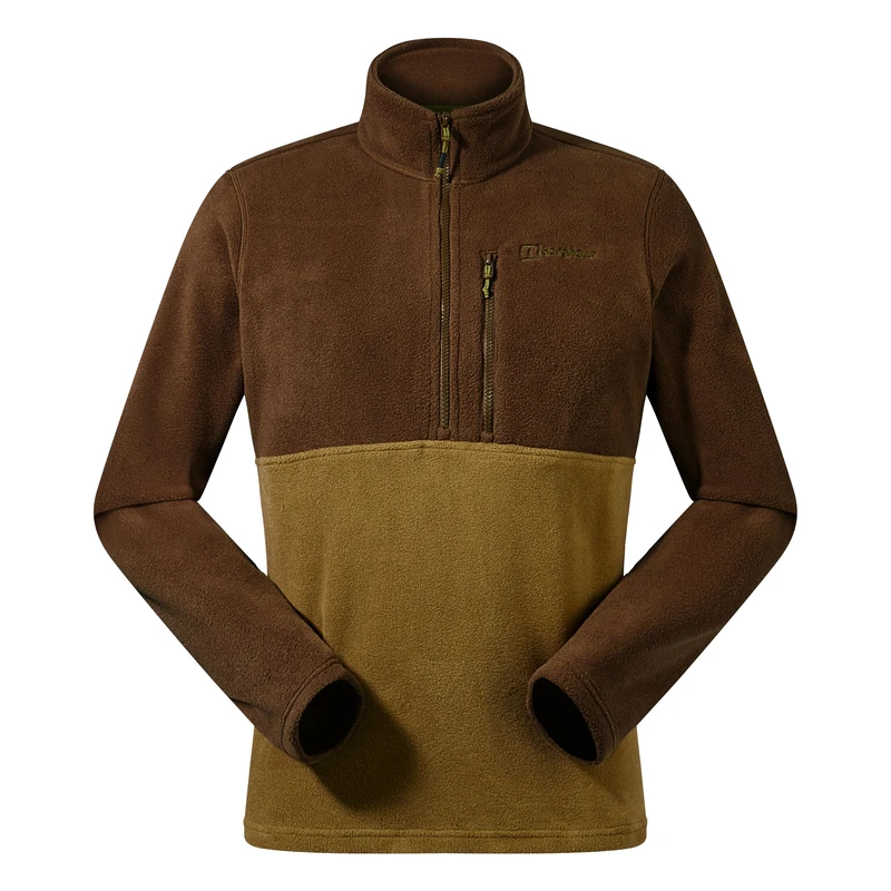 Berghaus Men's Prism Polartec Interactive Fleece Jacket | Added Warmth | Smart Fit | Durable Design, Bark/Oak Moss, L