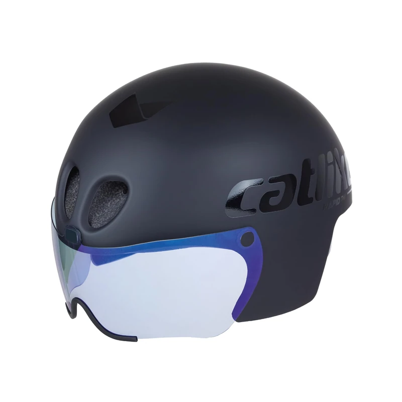 CATLIKE 7100900001 - Rapid Tri Time Trial Helmet – Superior Aerodynamics, Optimized Ventilation, Durable Construction, Adjustable Fit, and Anti-Fog Visor for Triathlon Athletes, Size L, Black