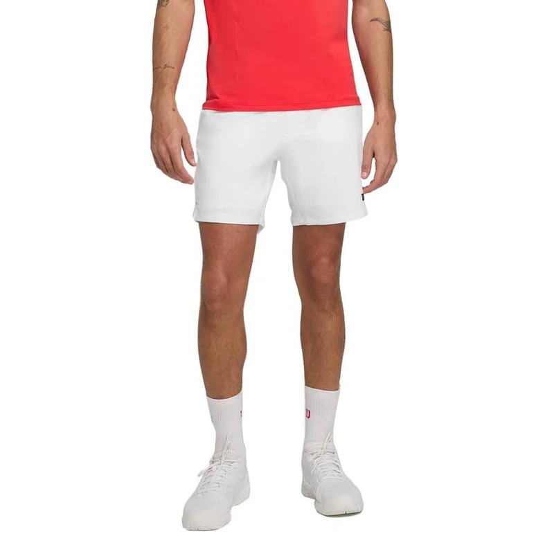Wilson Mens Team Tournament Short 7In, Bright White, M