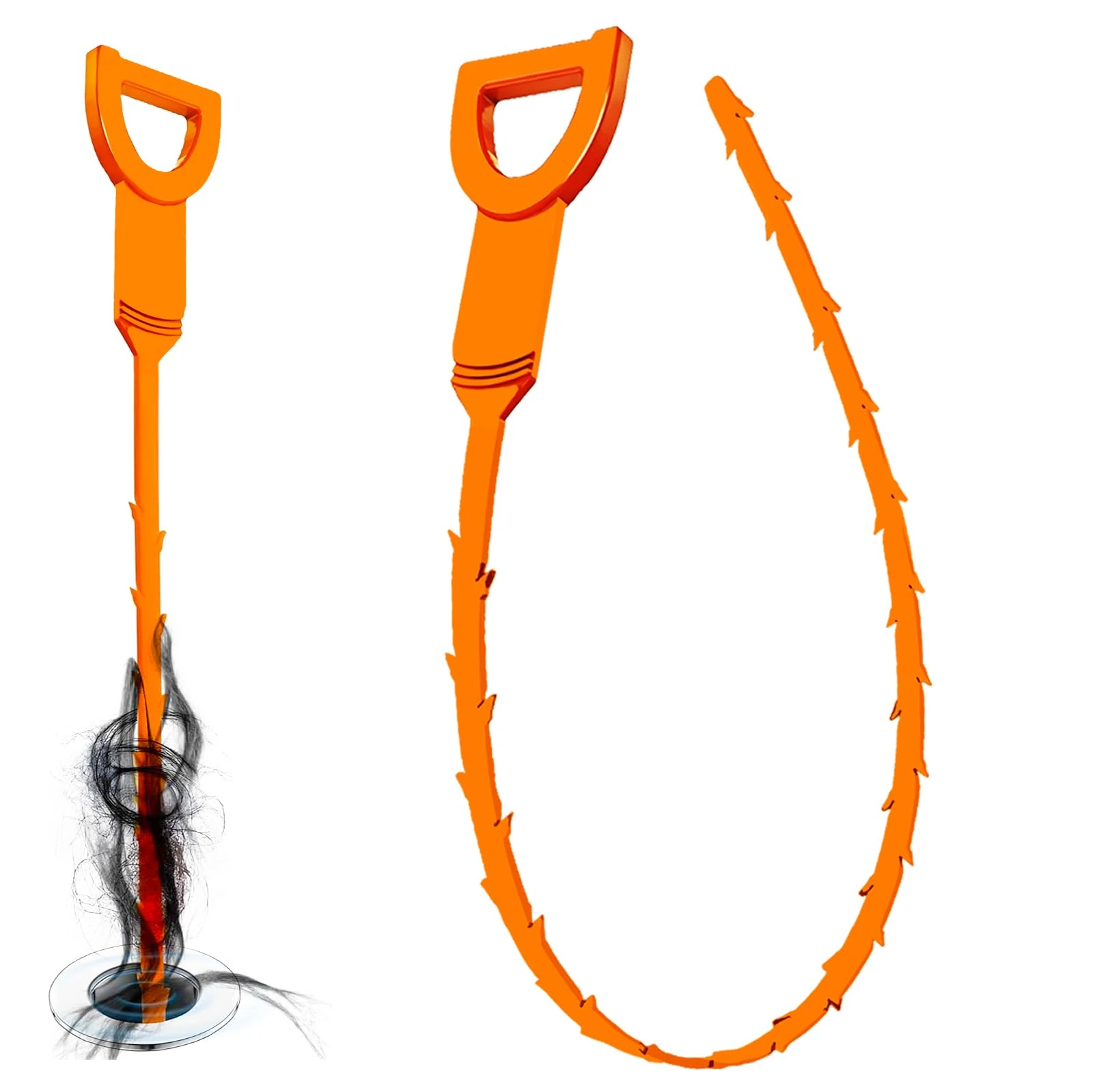 20 inch Drain Clog Remover 1 pcs Drain Snake Hair Remover (2 pcs) Drain Spring Unblocker (1 pcs) Cleaning Brush (2 pcs), Hair Catcher Drain Auger Cleaner Tool Set For Toilet, Kitchen Sink