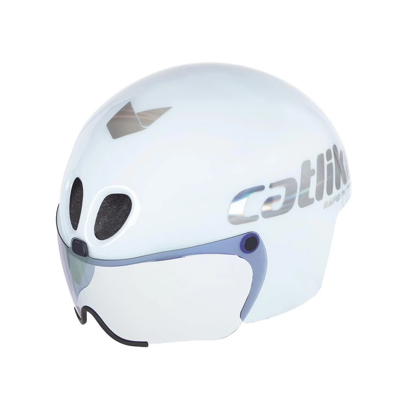 CATLIKE 7100900006 - Rapid Tri Time Trial Helmet – Superior Aerodynamics, Optimized Ventilation, Durable Construction, Adjustable Fit, and Anti-Fog Visor for Triathlon Athletes, Size S, White - Image 1