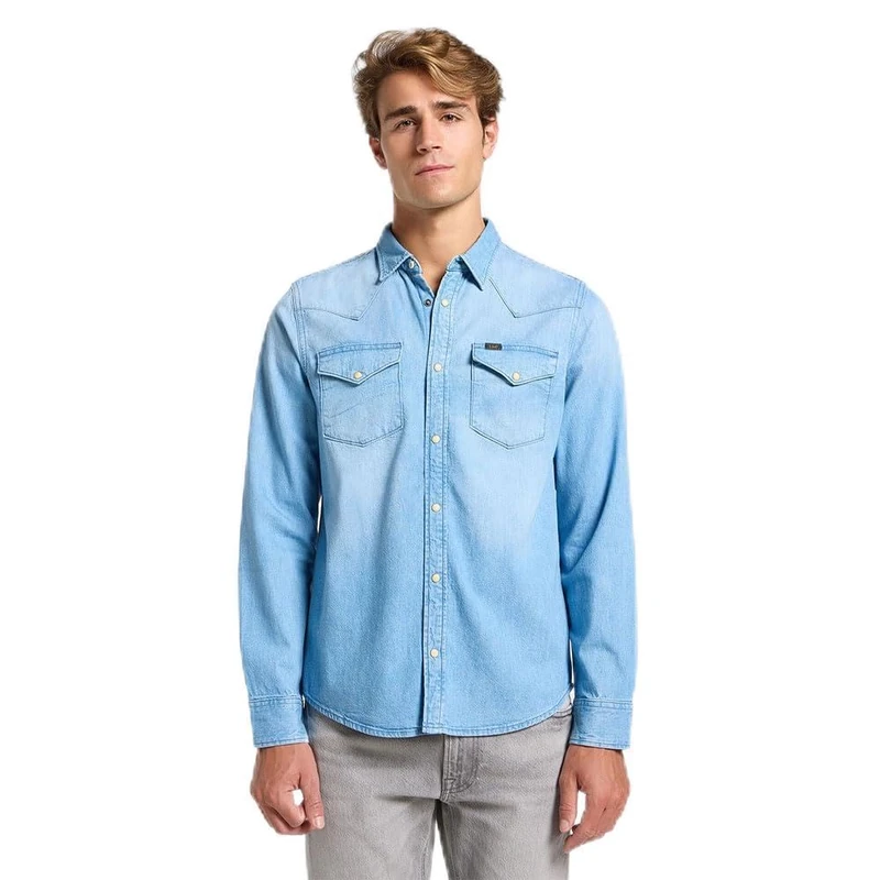 Lee Men's Regular Western Shirt, Starlight Wash, XS