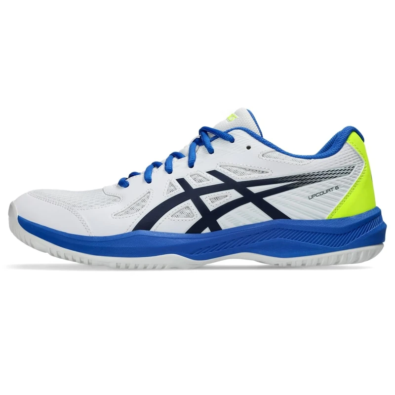 ASICS Men's Upcourt 6 Volleyball Shoes, White/Midnight, 8.5 UK - Image 1