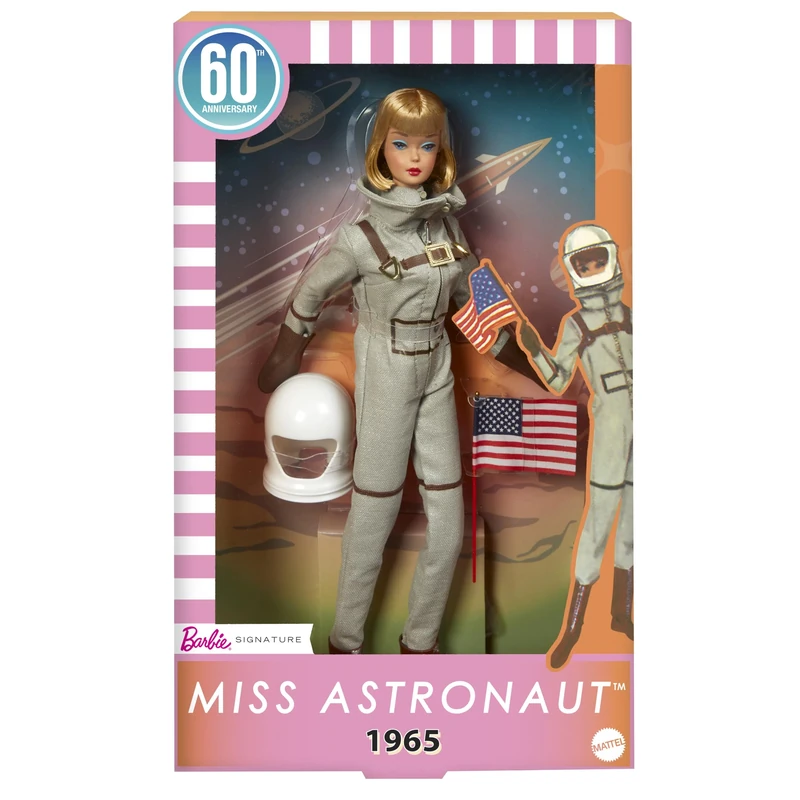 Barbie Miss Astronaut Doll Collectible with Silver Suit, Space Boots & Helmet Accessory, 1965 Vintage Repro, JBJ48