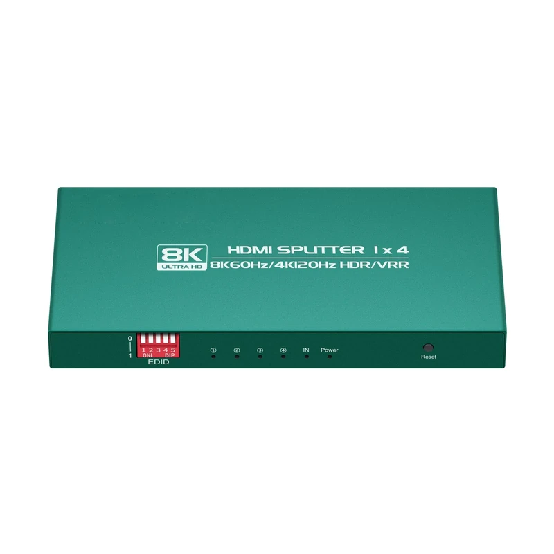 HDMI Splitter 1 in 4 Out 4k 120hz hue Light sync Box | EDID Management | Works with Xbox/PS5/PS4/Blu-Ray Player/Capture Card | Home Theater/Office VRR HDR10+ HDCP 2.3