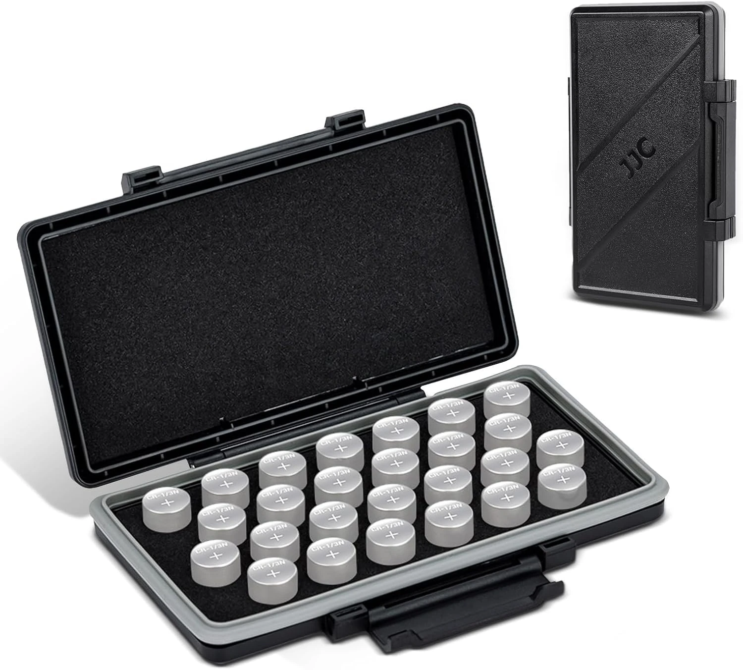 Kiorafoto CR1/3N Battery Case Holder Storage,Water-Resistant Anti-Lost,Button Coin Cell Battery Case for 26x CR-1/3n DL1/3N 2L76 Lithium, CR1/3N Battery Container Box- Coin Cell Battery Not Included