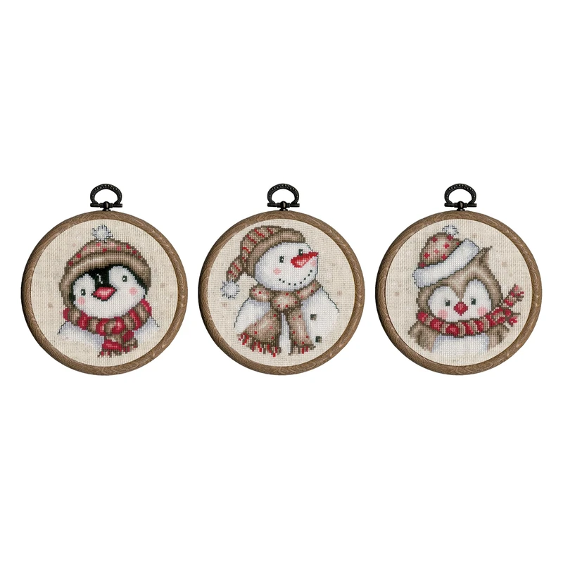 Vervaco Miniature Figurines d'hiver Kit - Lot of 3 Embroidery