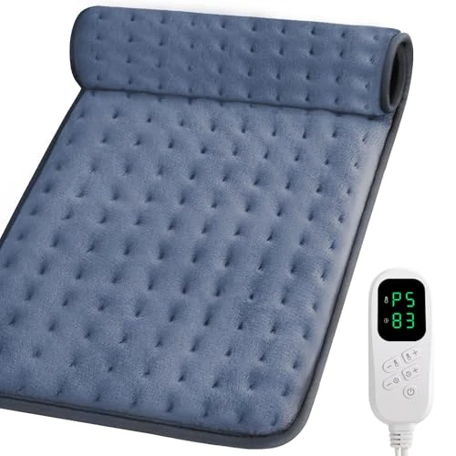 Kdti Heat Pad, 32"*24" Electric Heating Pad for Back Shoulder Neck, Fast Heating Technology, 6 Heat Level and 4 Timer Setting, Auto Shut Off, Ultra Soft Machine Washable (30 * 60CM)