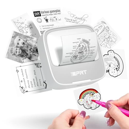 iDPRT Mini Sticker Printer Efficiently and Quickly, Thermal Printer for Study Notes, Pictures, DIY, Label, Free App with Multiple Templates Printer