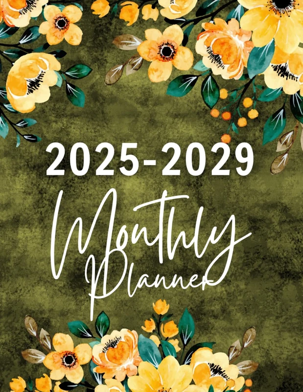 2025-2029 Monthly Planner: 5 Years Calendar from January 2025 To December 2029 with Federal Holidays