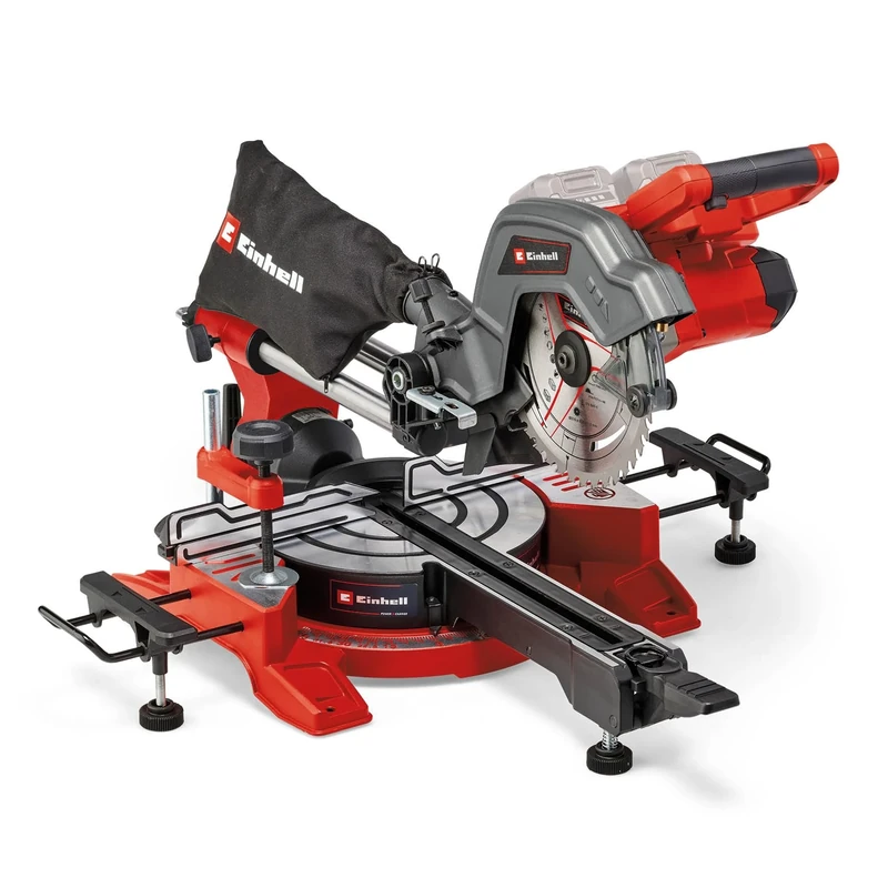 Einhell Power X-Change 36V Cordless Sliding Mitre Saw - 216mm, LED, Laser Guide, 305mm Drag, 45° Mitre, +/-47° Bevel - TE-SM 36/8 Li Single Bevel Circular Saw (Batteries Not Included)