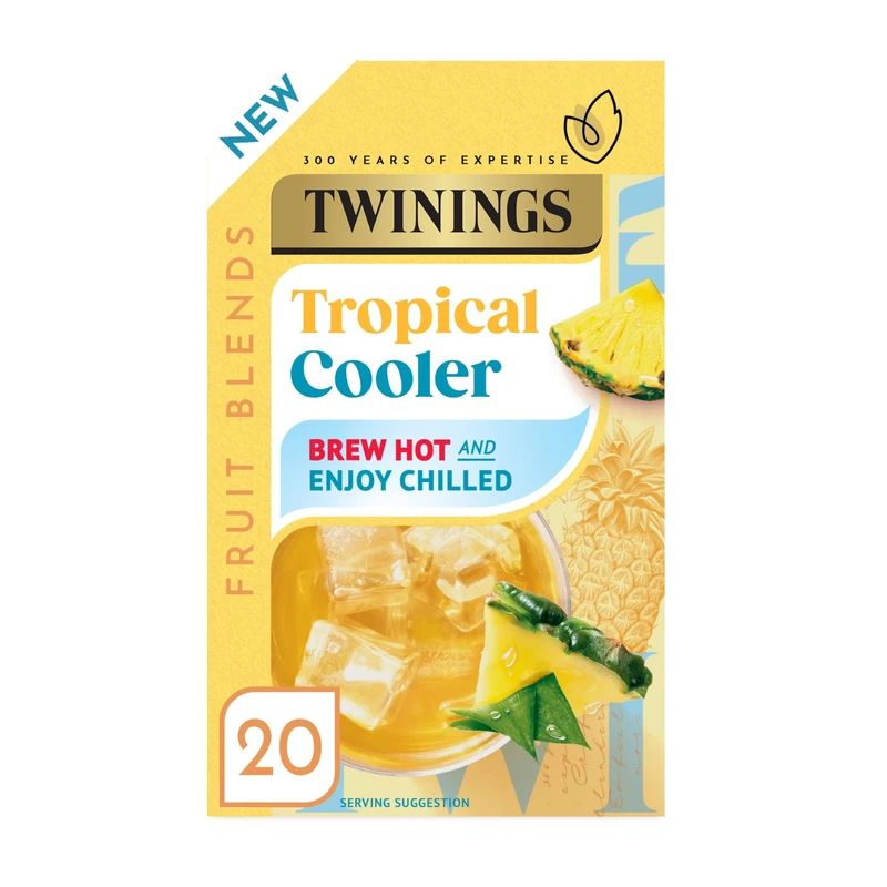Twinings Tropical Cooler. Pineapple Flavour Fruit Infusion tea bags. 20 tea bags.