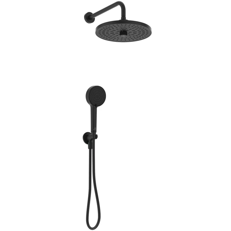 Ideal Standard - Idealrain ALU+, Minikit Shower Accessories Round Shower Set, Black Silk