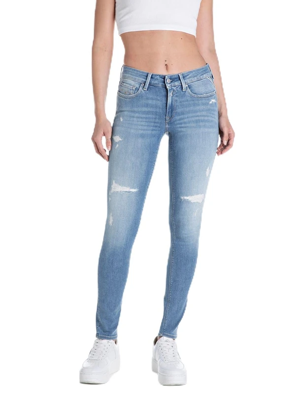 Replay Women's New Luz Jeans, 010 Light Blue, 32W x 32L