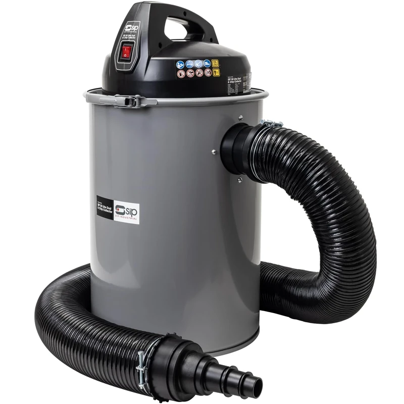 SIP 50L Dust & Chip Collector 1100W 0.5 Micron Woodworking Dust Extractor 183m³/hr