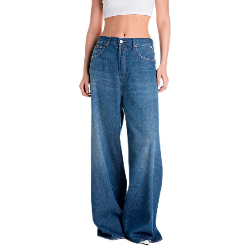 Replay Margott Women's Baggy Oversize Jeans, 009 Medium Blue, 32W x 32L - Image 1