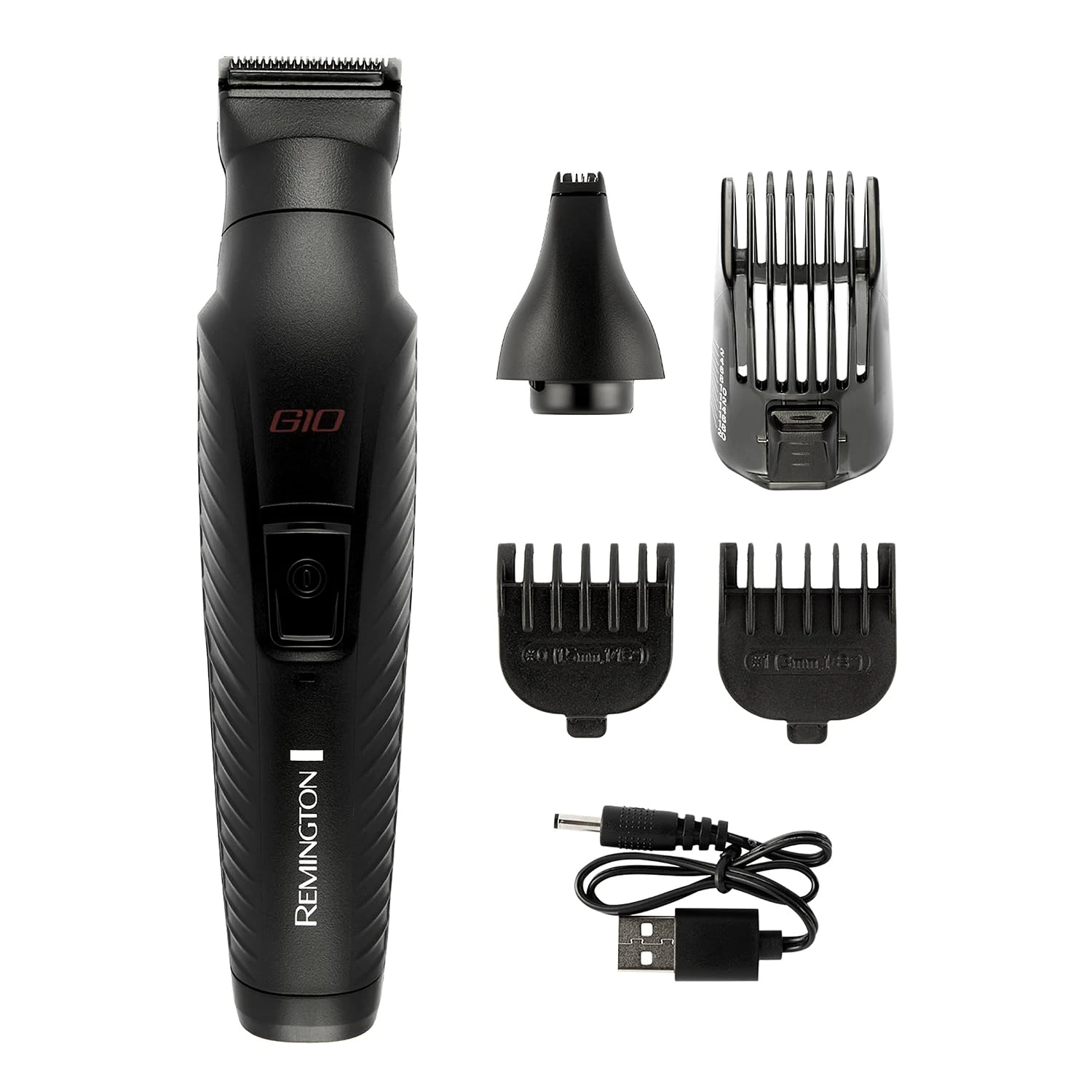 Remington 10-in-1 All-in-One Trimmer, Multi-Grooming Kit for Face, Beard & Hair with 5 Attachments, Nose & Ear Trimmer, Self-Sharpening Blades, USB Rechargeable – PG2100