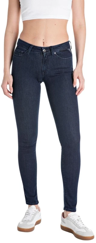 Replay Women's New Luz Powerstretch Denim Jeans, 007 Dark Blue, 25W x 28L