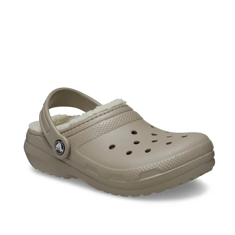 Crocs Unisex Child Clog, Classic Lined Clog T, Mushroom/Bone, 4 UK Child