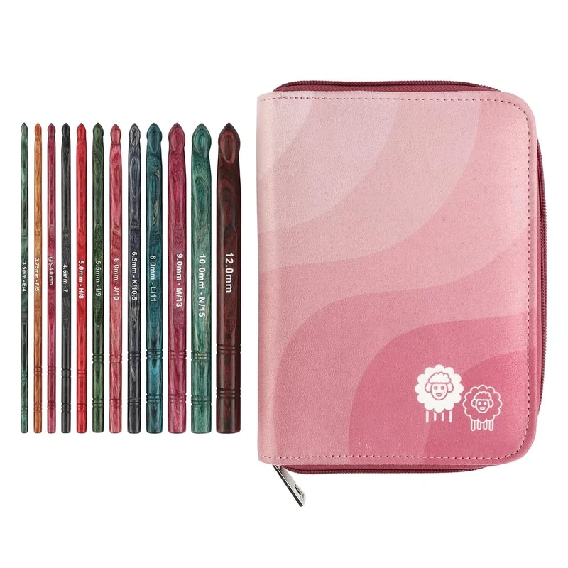 KnitPro Dreamz Grande Single-Ended Crochet Hook Set | 12 Sizes (3.5mm to 12mm)