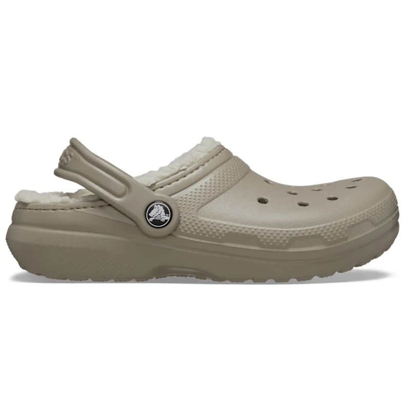 Crocs Unisex Child Clog, Classic Lined Clog K, Mushroom/Bone, 13 UK Child